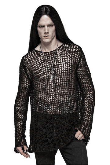 Fashionable Mesh Knit Pullover - Modern and Airy
